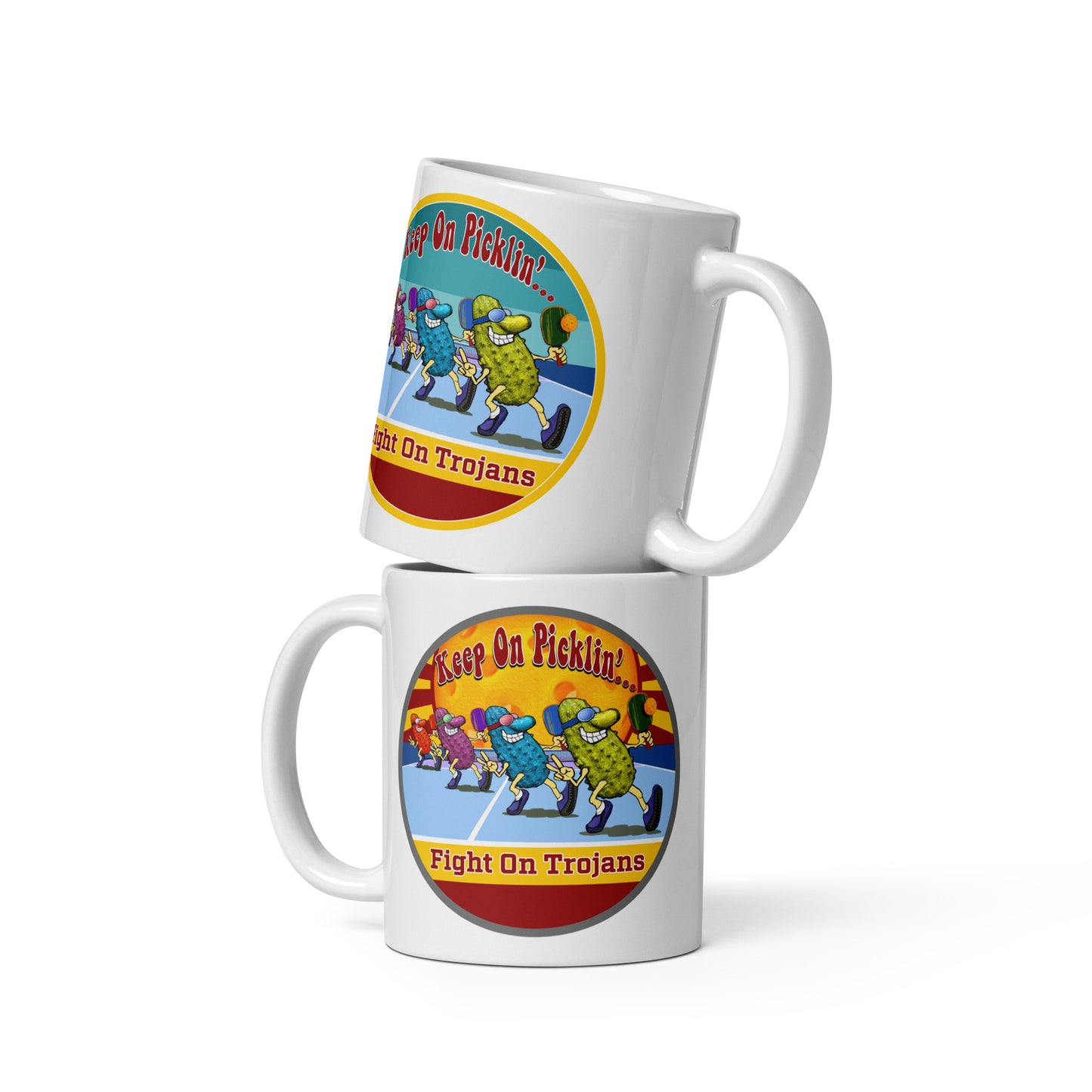 USC Trojans Pickleball Mug, Keep On Picklin', Fight On Trojans, 11oz and 15oz