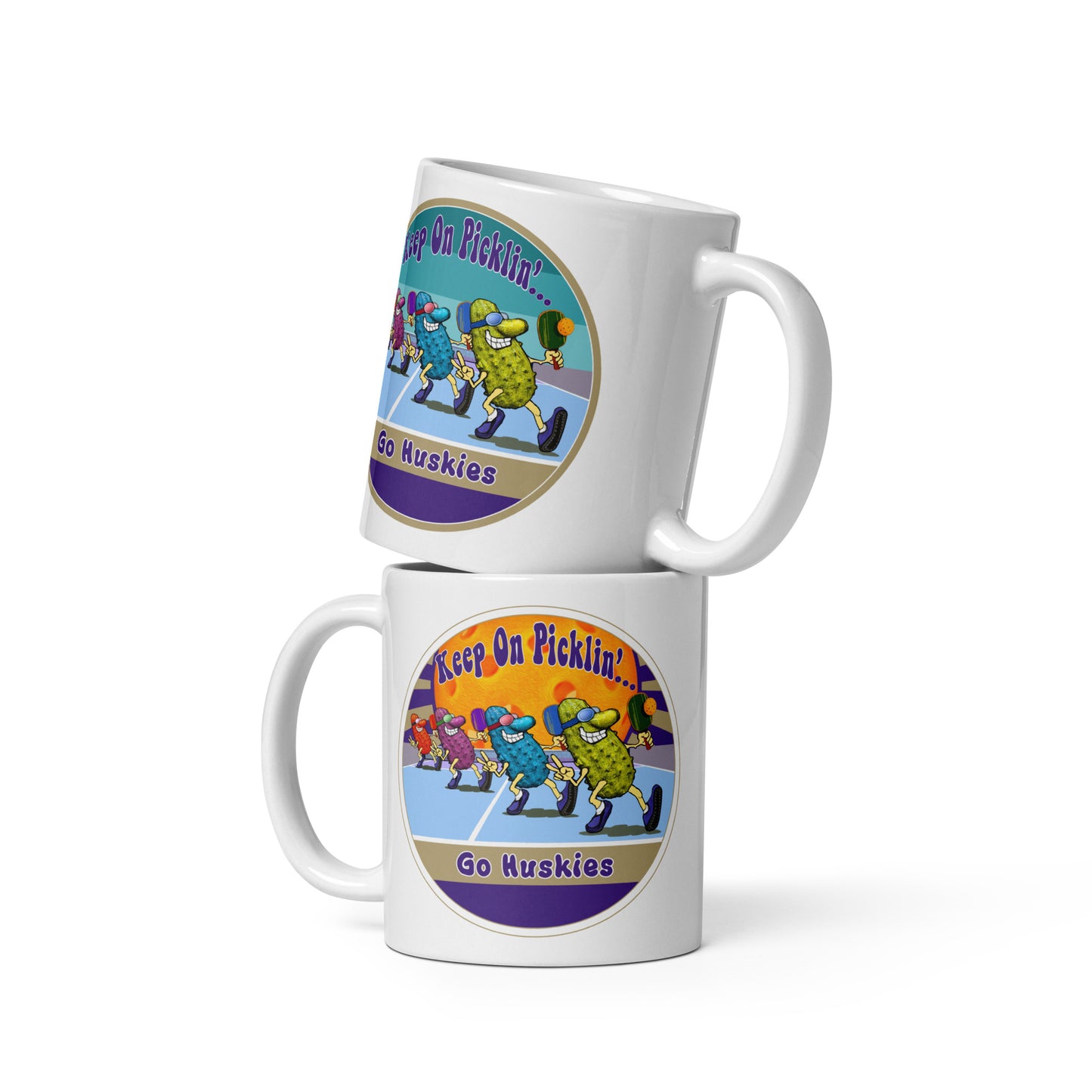 Washington Huskies Pickleball Mug, Keep On Picklin', Go Huskies, 11oz and 15oz