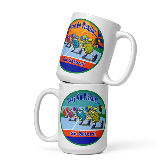 Florida Gators Pickleball Mug, Keep On Picklin', Go Gators, 11oz and 15oz