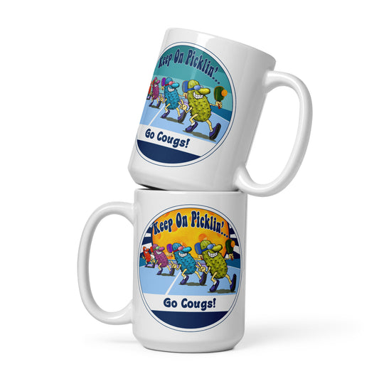 BYU Cougars Pickleball Mug, Keep On Picklin', Go Cougs, 11oz and 15oz