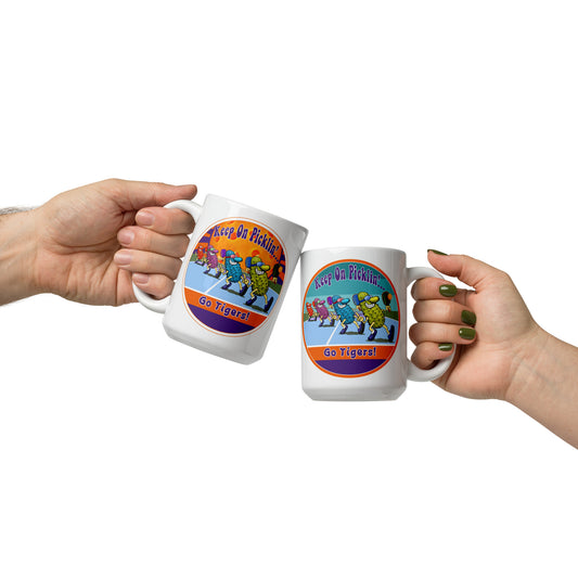 Clemson Tigers Pickleball Mug, Keep On Picklin', Go Tigers, 11oz and 15oz