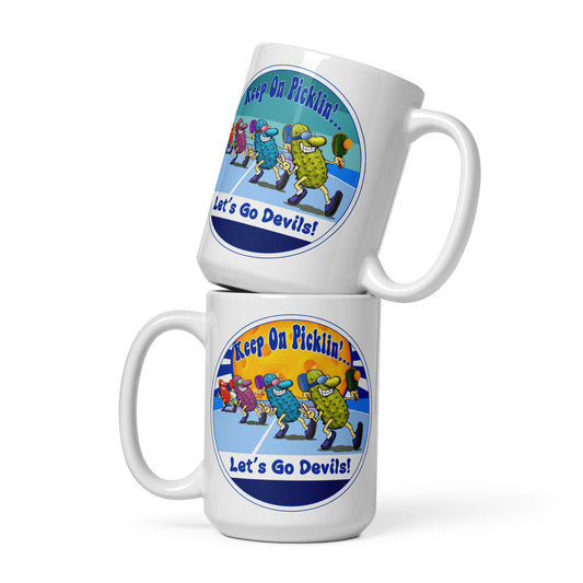 Duke Blue Devils Pickleball Mug, Keep On Picklin', Let's Go Devils, 11oz and 15oz