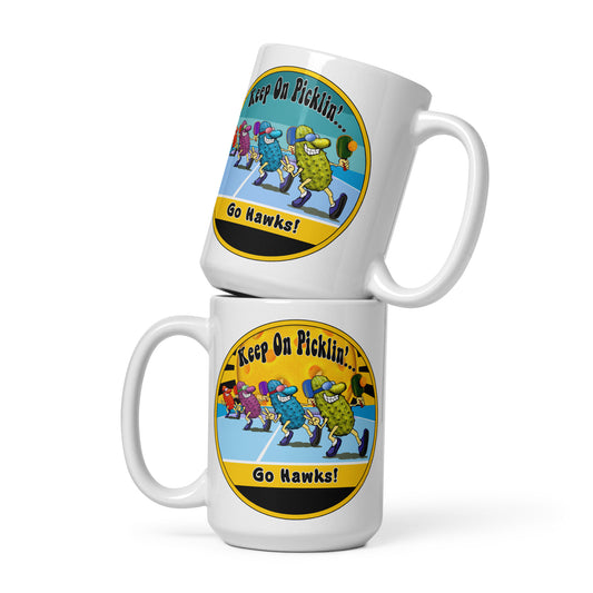 Iowa Hawkeyes Pickleball Mug, Keep On Picklin', Go Hawks, 11oz and 15oz