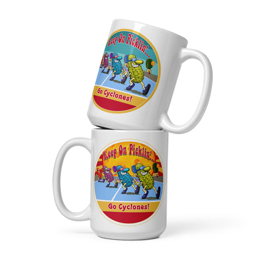 Iowa State Cyclones Pickleball Mug, Keep On Picklin', Go Cyclones, 11oz and 15oz