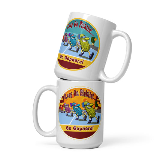 Minnesota Golden Gophers Pickleball Mug, Keep On Picklin', Go Gophers, 11oz and 15oz