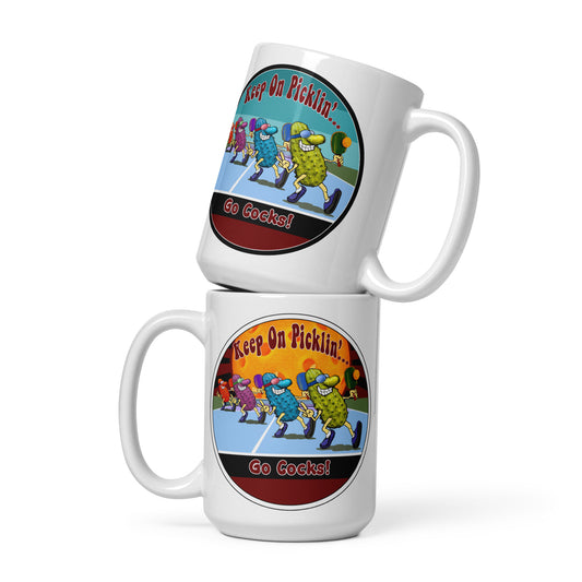 South Carolina Gamecocks Pickleball Mug, Keep On Picklin', Go Cocks, 11oz and 15oz