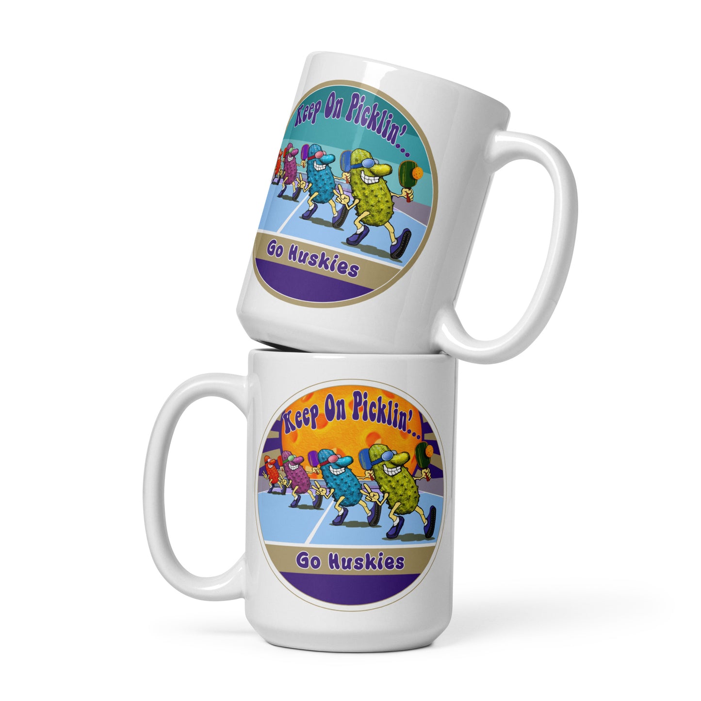 Washington Huskies Pickleball Mug, Keep On Picklin', Go Huskies, 11oz and 15oz